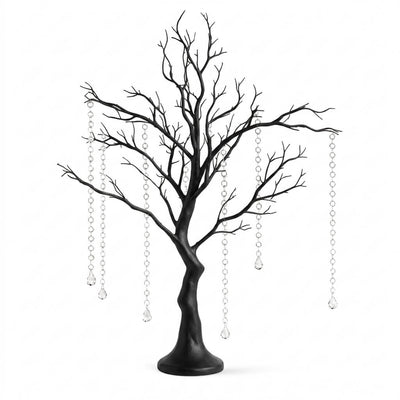 34" artificial black manzanita tree centerpiece with 8 hanging acrylic bead chains - thumbnail number 1
