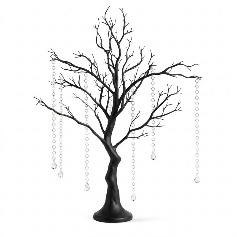 34" artificial black manzanita tree centerpiece with 8 hanging acrylic bead chains - thumbnail number 1
