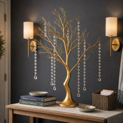 34-inch metallic gold manzanita tree centerpiece with acrylic bead chains on a table - thumbnail number 7