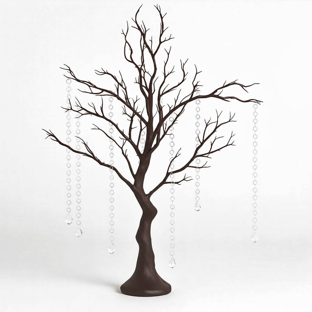 34" Artificial Natural Manzanita Tree Centerpiece – Easy Assembly with 8 Acrylic Bead Chains
