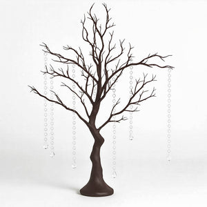 34" Artificial Natural Manzanita Tree Centerpiece – Easy Assembly with 8 Acrylic Bead Chains
