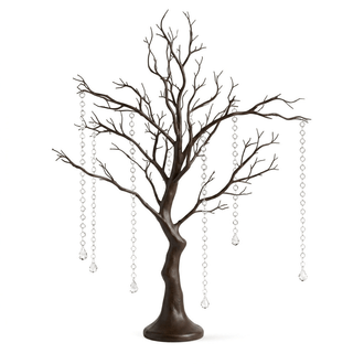 34" Artificial Natural Manzanita Tree Centerpiece – Easy Assembly with 8 Acrylic Bead Chains