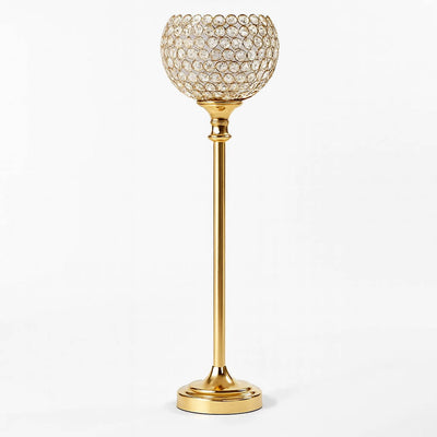 Gold Acrylic Votive Candle Holder 37" – Crystal Goblet Design for Wedding Centerpieces