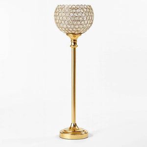 Gold Acrylic Votive Candle Holder 37" – Crystal Goblet Design for Wedding Centerpieces