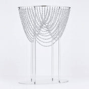 32" Acrylic Wedding Bouquet Pillar Centerpiece – Crystal Chandelier Design Flower Arrangement Stand - thumbnail number 1