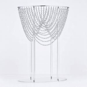 32" Acrylic Wedding Bouquet Pillar Centerpiece – Crystal Chandelier Design Flower Arrangement Stand