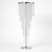 4ft Cascading Crystal Beaded Floral Stand – Waterfall Chandelier Table Centerpiece for Event Décor - thumbnail number 1
