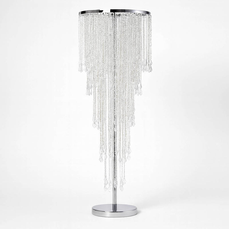 4ft Cascading Crystal Beaded Floral Stand – Waterfall Chandelier Table Centerpiece for Event Décor - thumbnail number 1