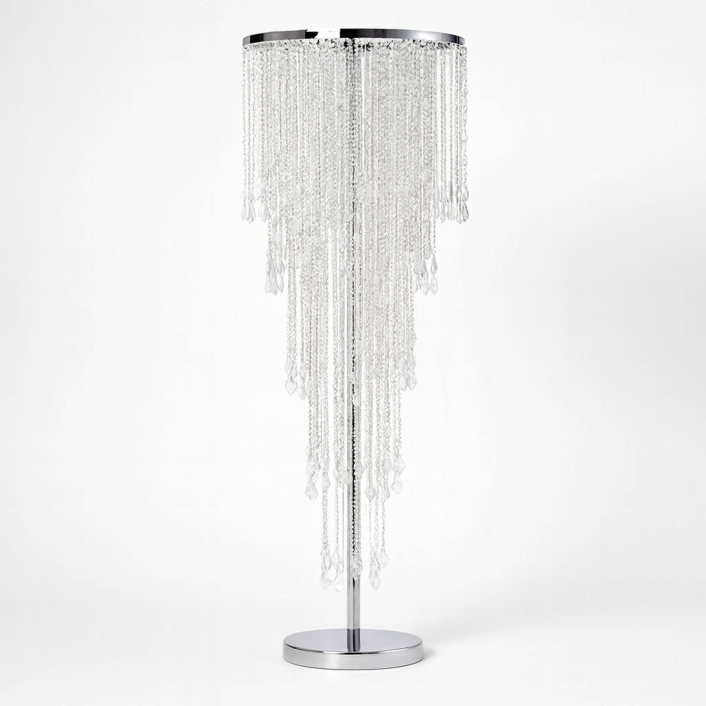 4ft Cascading Crystal Beaded Floral Stand – Waterfall Chandelier Table Centerpiece for Event Décor