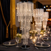 4ft Cascading Crystal Beaded Floral Stand – Waterfall Chandelier Table Centerpiece for Event Décor - thumbnail number 5