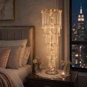 4ft Cascading Crystal Beaded Floral Stand – Waterfall Chandelier Table Centerpiece for Event Décor - thumbnail number 9