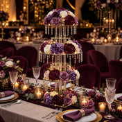 39" Tall 5-Tier Acrylic Chandelier Flower Stand with Hanging Crystals – Clear Table Centerpiece Display Tower - thumbnail number 4