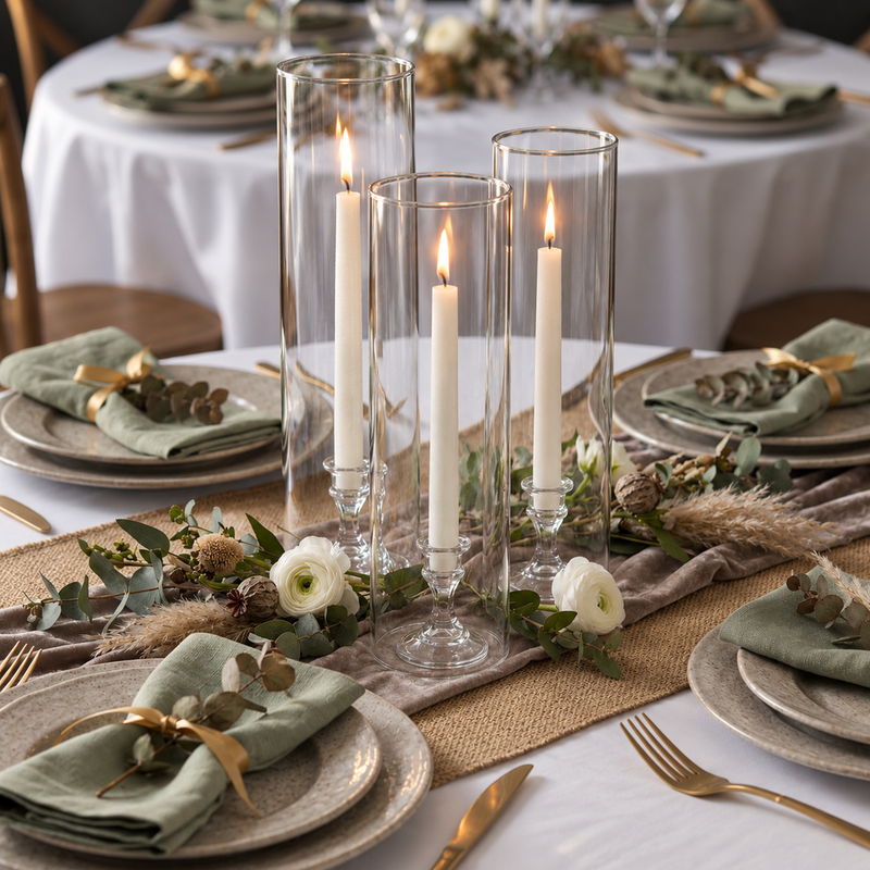 Glass Chimney Candle Shade 4" x 20" – Set of 12 - thumbnail number 4