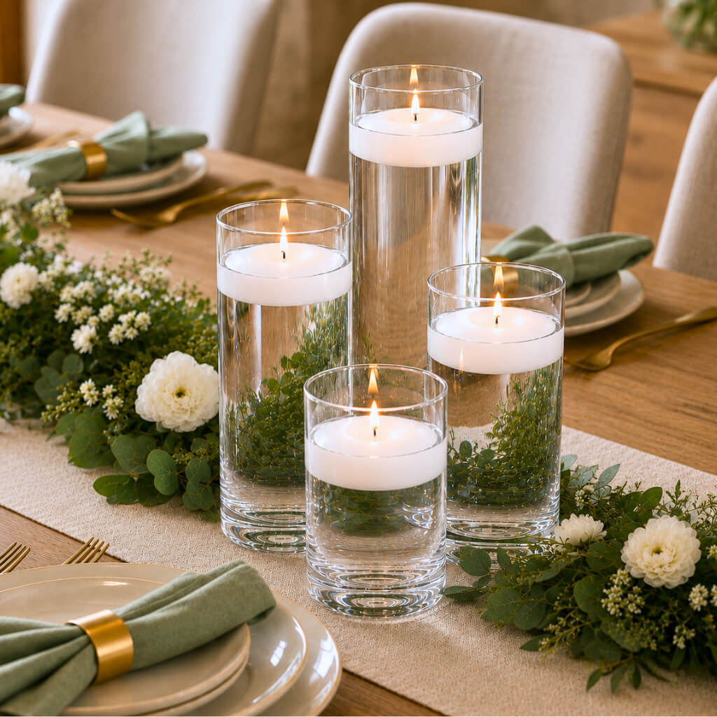 Eastland Cylinder Floating Candle Holders 7.5