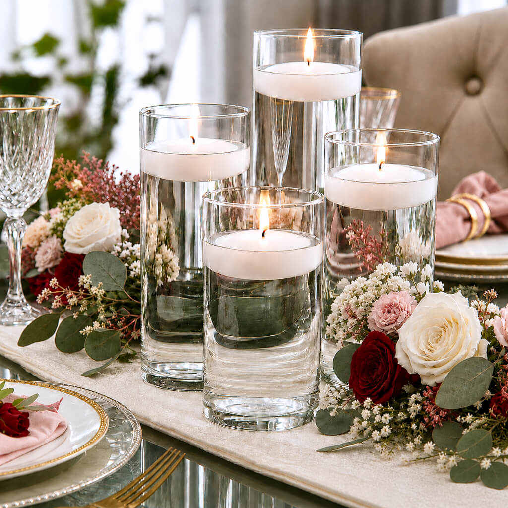 Eastland Cylinder Floating Candle Holders 7.5
