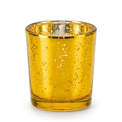 Richland Votive Candles & Mercury Votive Holders Set of 288 - White - Unscented - Amber Gold Style