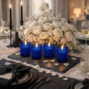 Richland Votive Candles & Eastland Colored Votive Holders Set of 144 - White - Citronella Scented - Blue Style - thumbnail number 3