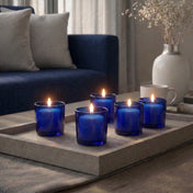 Richland Votive Candles & Eastland Colored Votive Holders Set of 144 - White - Citronella Scented - Blue Style - thumbnail number 7