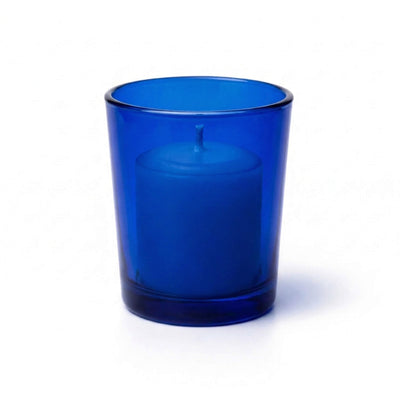 Richland Votive Candles & Eastland Colored Votive Holders Set of 144 - White - Blue Style