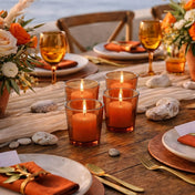 Richland Votive Candles & Eastland Colored Votive Holders Set of 144 - White - Fresh Laundry Scented - Amber Style - thumbnail number 3