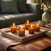 Richland Votive Candles & Eastland Colored Votive Holders Set of 144 - White - Fresh Laundry Scented - Amber Style - thumbnail number 6