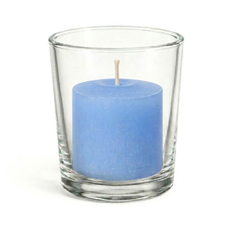 Richland Votive Candles & Eastland Clear Votive Holders Set of 12 - Light Blue - Unscented
