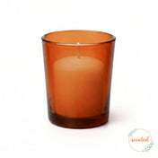Fresh Laundry candle in amber glass votive container - thumbnail number 1