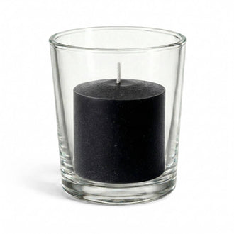 Richland Votive Candles & Eastland Clear Votive Holders Set of 12 - Black - Unscented