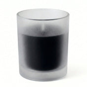 Black unscented candle in frosted glass votive holder - thumbnail number 1