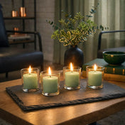 Richland Votive Candles & Eastland Clear Votive Holders Set of 288 - Green - Vanilla Lime Scented - thumbnail number 6