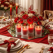 Richland Votive Candles & Eastland Frosted Votive Holders Set of 12 - Red - Unscented - thumbnail number 5