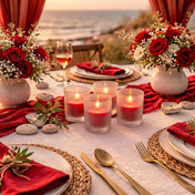 Richland Votive Candles & Eastland Frosted Votive Holders Set of 12 - Red - Unscented - thumbnail number 7