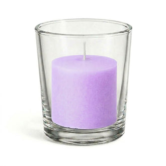 Richland Votive Candles & Eastland Clear Votive Holders Set of 12 - Lavender - Unscented