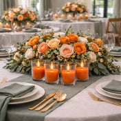 Richland Votive Candles & Eastland Clear Votive Holders Set of 12 - Orange - Unscented - thumbnail number 4
