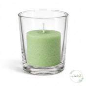 Richland Votive Candles & Eastland Clear Votive Holders Set of 12 - Green - Vanilla Lime Scented - thumbnail number 1