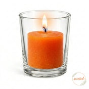 Richland Votive Candles & Eastland Clear Votive Holders Set of 72 - Orange - Citrus Fruit Scented - thumbnail number 2