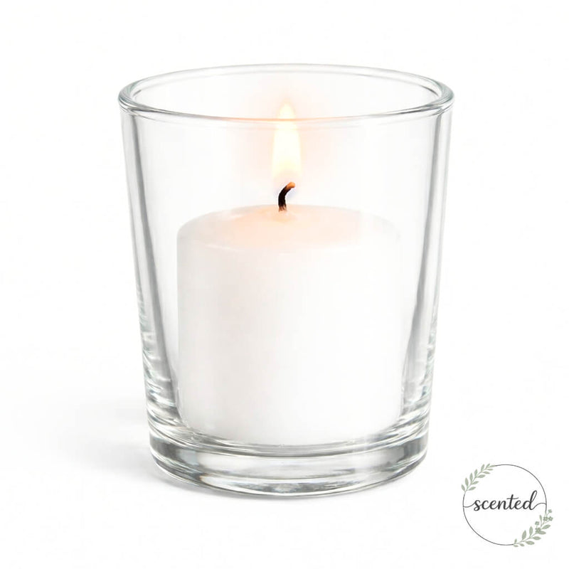 Richland Votive Candles & Eastland Clear Votive Holders Set of 12 - White - Citronella Scented - thumbnail number 2