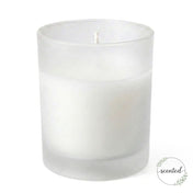 White-Citronella scented candle in frosted glass candle holder - thumbnail number 1