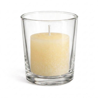 Richland Votive Candles & Eastland Clear Votive Holders Set of 12 - Ivory - Unscented