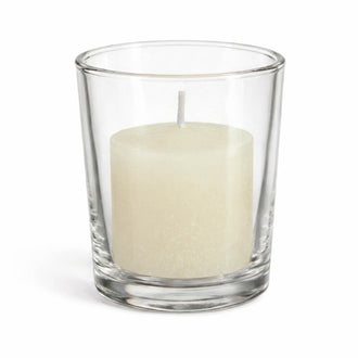 Richland Votive Candles & Eastland Clear Votive Holders Set of 12 - Light Ivory - Unscented