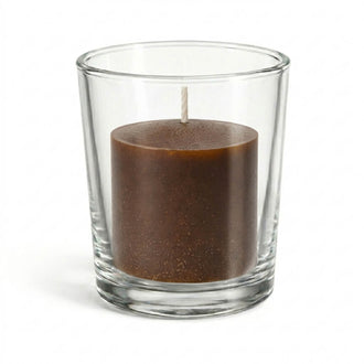 Richland Votive Candles & Eastland Clear Votive Holders Set of 12 - Brown - Unscented