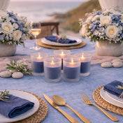 Richland Votive Candles & Eastland Frosted Votive Holders Set of 12 - Navy Blue - Unscented - thumbnail number 5