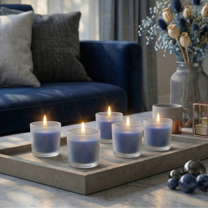 Richland Votive Candles & Eastland Frosted Votive Holders Set of 12 - thumbnail number 85