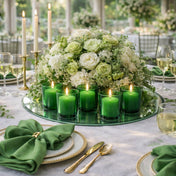 Richland Votive Candles & Eastland Colored Votive Holders Set of 144 - White - Fresh Laundry Scented - Green Style - thumbnail number 4