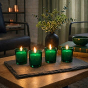 Richland Votive Candles & Eastland Colored Votive Holders Set of 144 - White - Fresh Laundry Scented - Green Style - thumbnail number 6