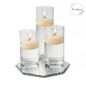 Eastland Octagon Mirror and Cylinder Vase Centerpiece with Richland 3" Floating Candles Set of 7 - thumbnail number 57