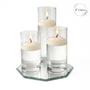 Eastland Octagon Mirror and Cylinder Vase Centerpiece with Richland 3" Floating Candles Set of 7 - thumbnail number 52