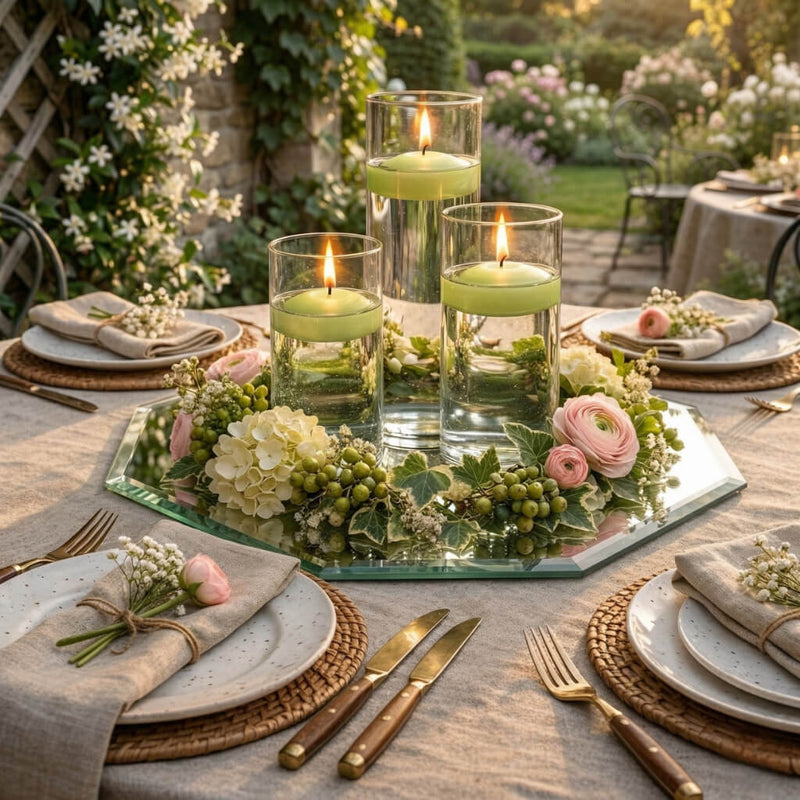 Eastland Octagon Mirror and Cylinder Vase Centerpiece with Richland 3 ...