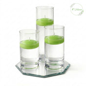 Eastland Octagon Mirror and Cylinder Vase Centerpiece with Richland 3" Floating Candles Set of 84 - thumbnail number 6