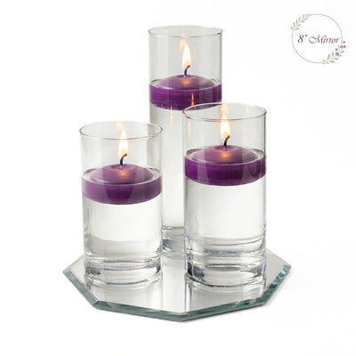 Eastland Octagon Mirror and Cylinder Vase Centerpiece with Richland 3" Floating Candles Set of 84 - thumbnail number 27